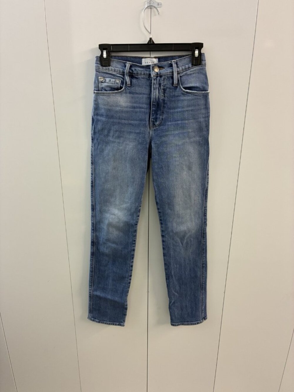 FRAME Le Sylvie Slender Straight Jeans Women’s 24 Medium Wash Designer Denim